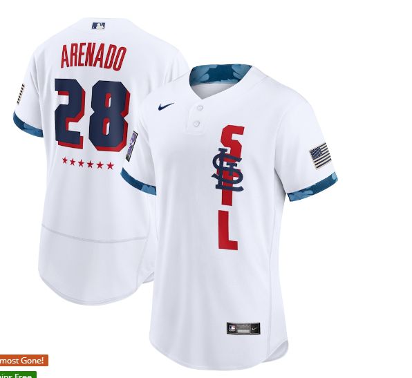 Men St.Louis Cardinals 28 Arenado White 2021 All Star Elite Nike MLB Jersey